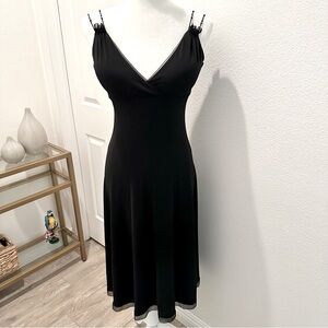 Elie Tahari - V Neck And Metal Spaghetti Straps Dress -  Size Small - EUC